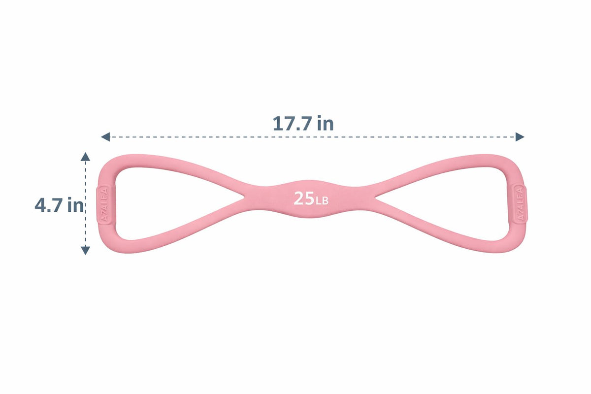 AZALEA Figure 8 Resistance Bands, 2 Pack Silicone Stretch Bands for Yoga, Pilates, Home Workout, Non Slip Exercise Bands with Handles, 15LB 25LB Set for Arms, Back, Legs, Glutes