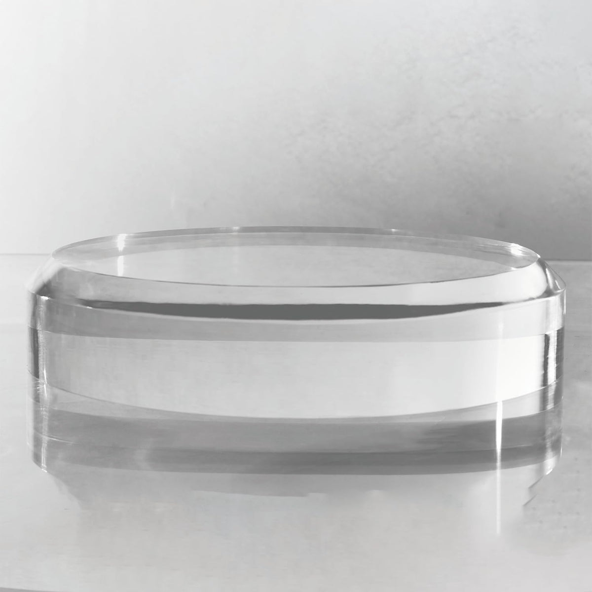 CiaoHER 2in Thickness Acrylic Disc Display Block Clear Polished Round Pedestal Stand Riser (11'' x 2'')