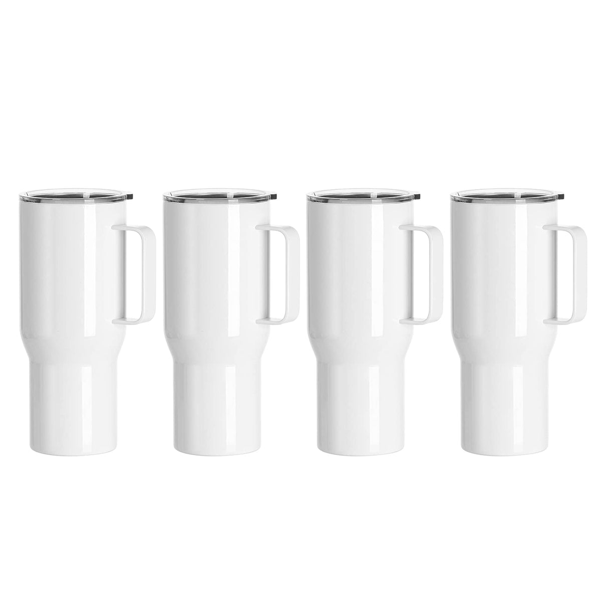 PYD Life Sublimation Tumblers Blanks with Handle 25 OZ Coffee Travel Car Stainless Steel Mugs Cups with Leakproof Lid for Mug Tumbler Heat Press Sublimation Oven Printing 4 Pack