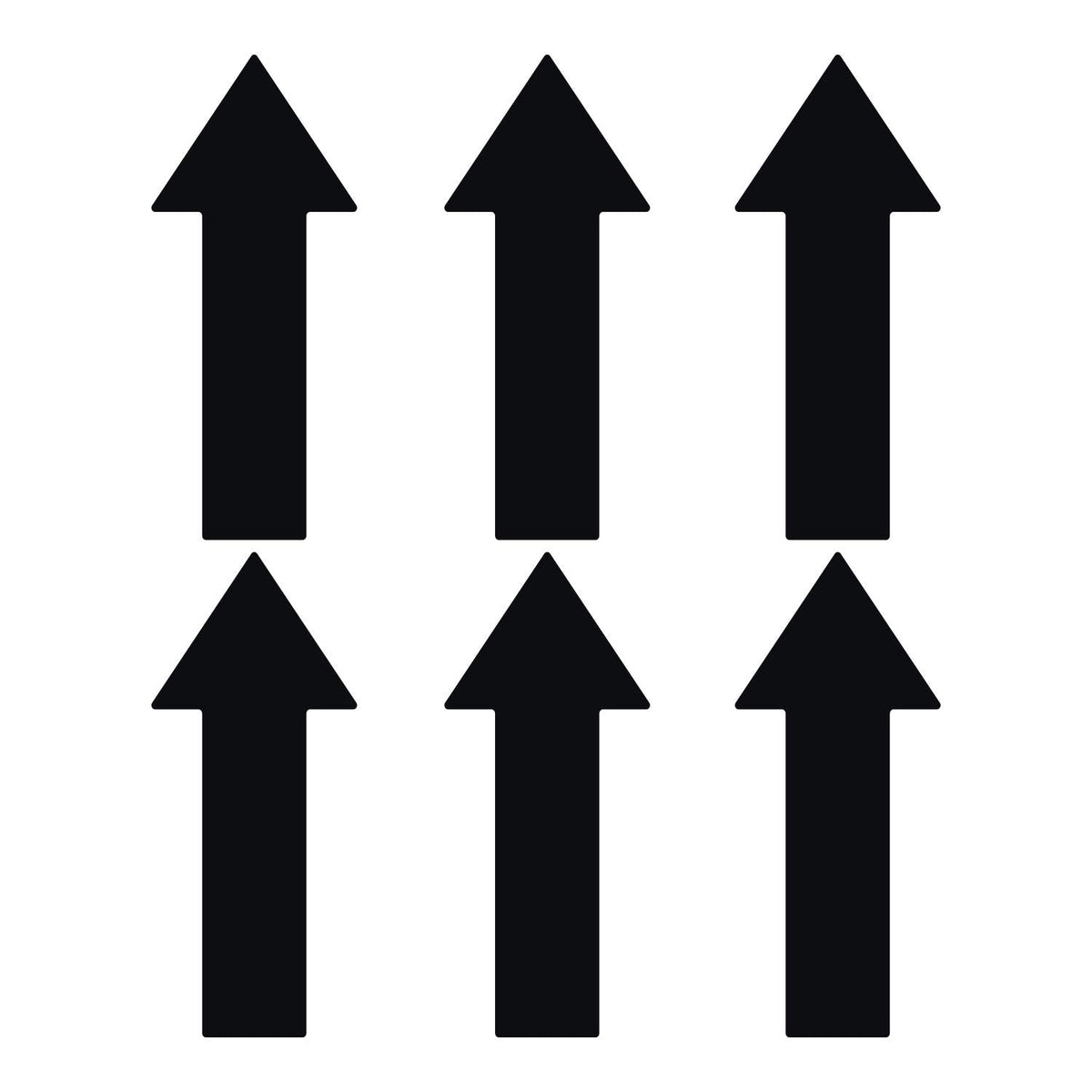 LiteMark Large Arrow Stickers, Durable Gloss Finish Black Arrow Decals for Floors, Walls, Direction Guidance - (12 Inch, Pack of 6 Arrows)