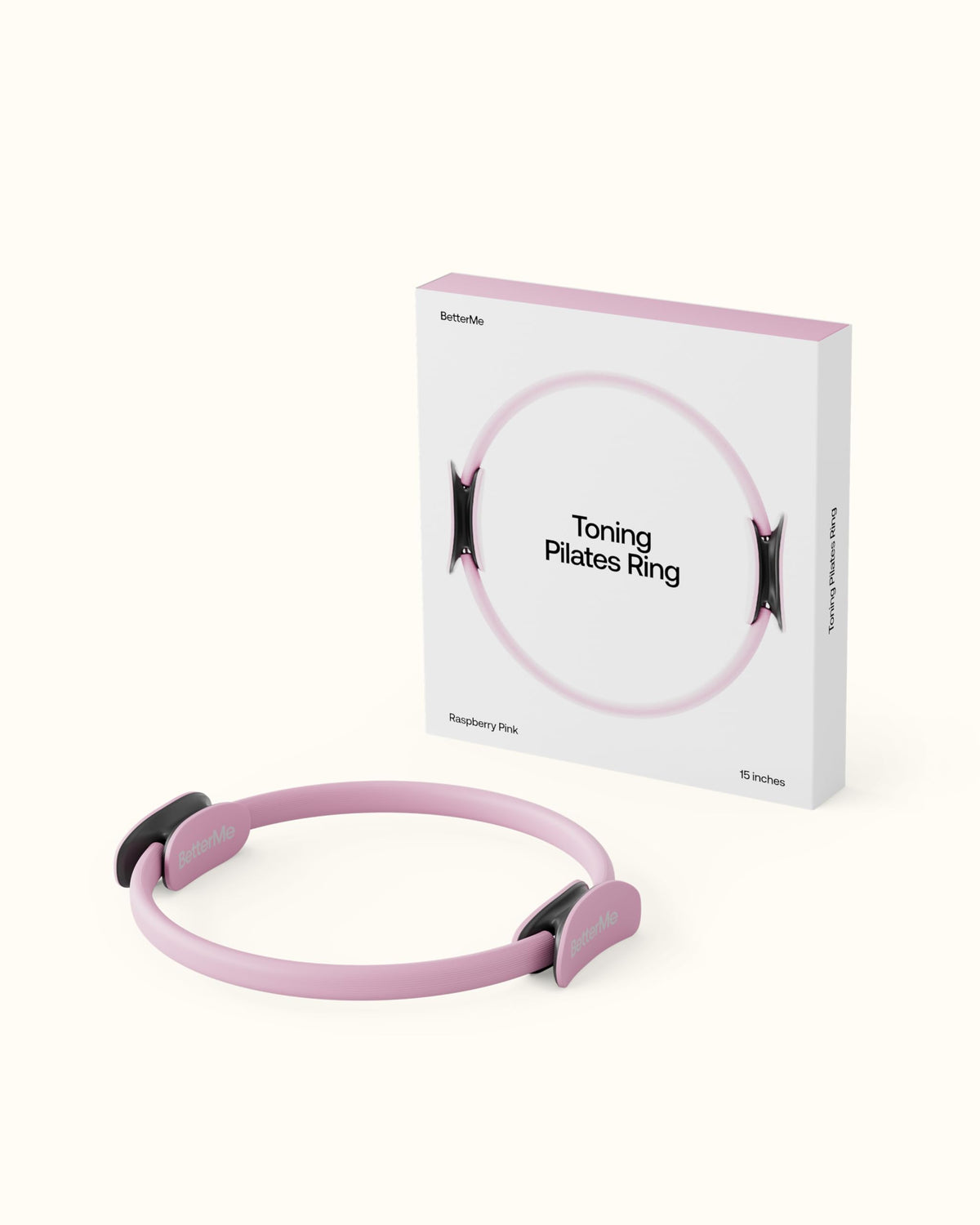 BetterMe Toning Pilates Ring – Magic Circle Pilates Ring for Strength & Flexibility – 15 Inch Fitness Ring for Home Pilates & Yoga Workouts (Raspberry Pink)