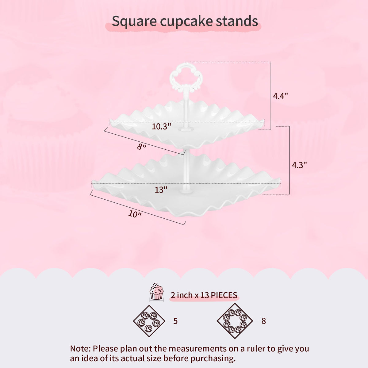 Pack of 11 NWK Cake Stand Set, with 3 x Two-Tier and 3 x Three-Tier Cupcake Stands, 4 x Appetizer Trays, 1 x Tablecloth for Birthday Bridal Baby Shower Party (White)