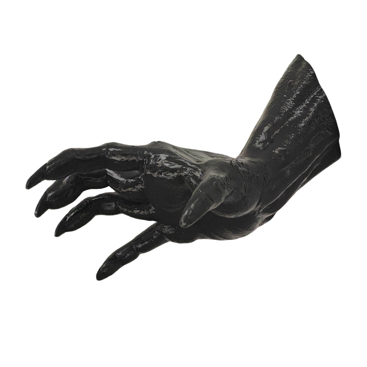 LuckyVin Gothic Black Hand Wall Sculpture – Creepy Long Nail Hand Holding Rose – Jewelry & Watch Holder, Gothic Décor for Wall or Table, Perfect for Halloween (Hand-of-Darkness)