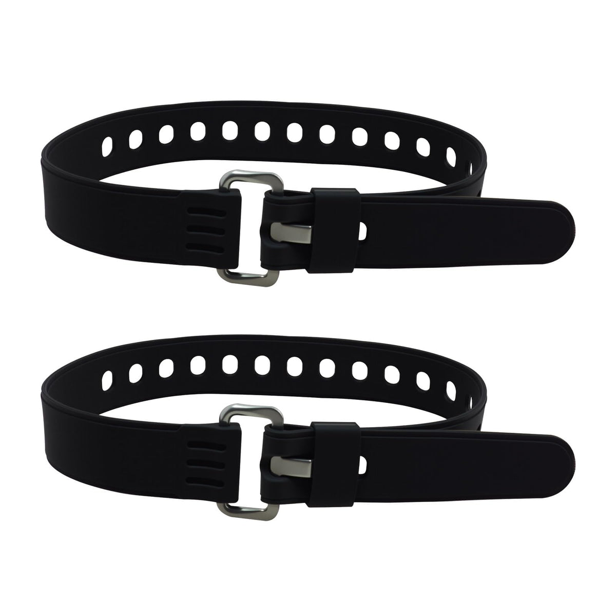Vvluvva Heavy-Duty Rubber Utility Straps with Buckles, 2 Pcs 20" Reusable Adjustable Tension Straps for Truck Cargo, Luggage & Gear, Quick Cinch Fastening Lashing Tools (Black-2)