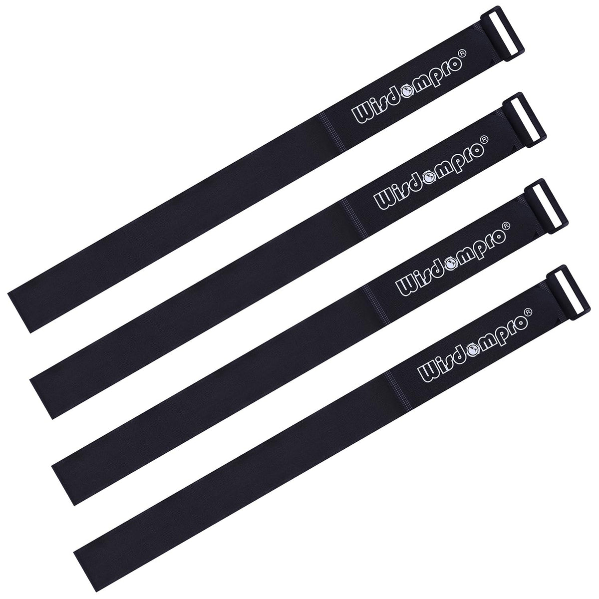 Extra Large 4 Pack 2 x 48 Inches Hook and Loop Strap, Reusable Fastening Cable Tie Down Straps by Wisdompro - Reusable, Durable Functional Cinch Cable Straps for Your Home, Office, Workspace