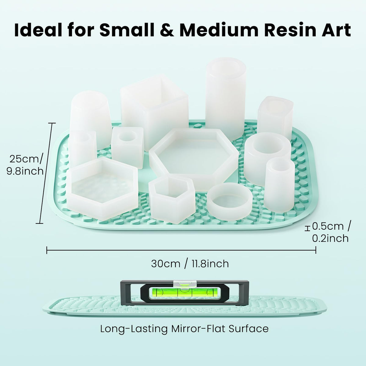 Resiners No Leakage Resin Mat, Silicone Mat for G3 Resin Curing Machine, Easy to Clean, 11.8" x 9.8" Heat Resistant Epoxy Resin Mat for Mold Casting, Jewelry Making, DIY Decor