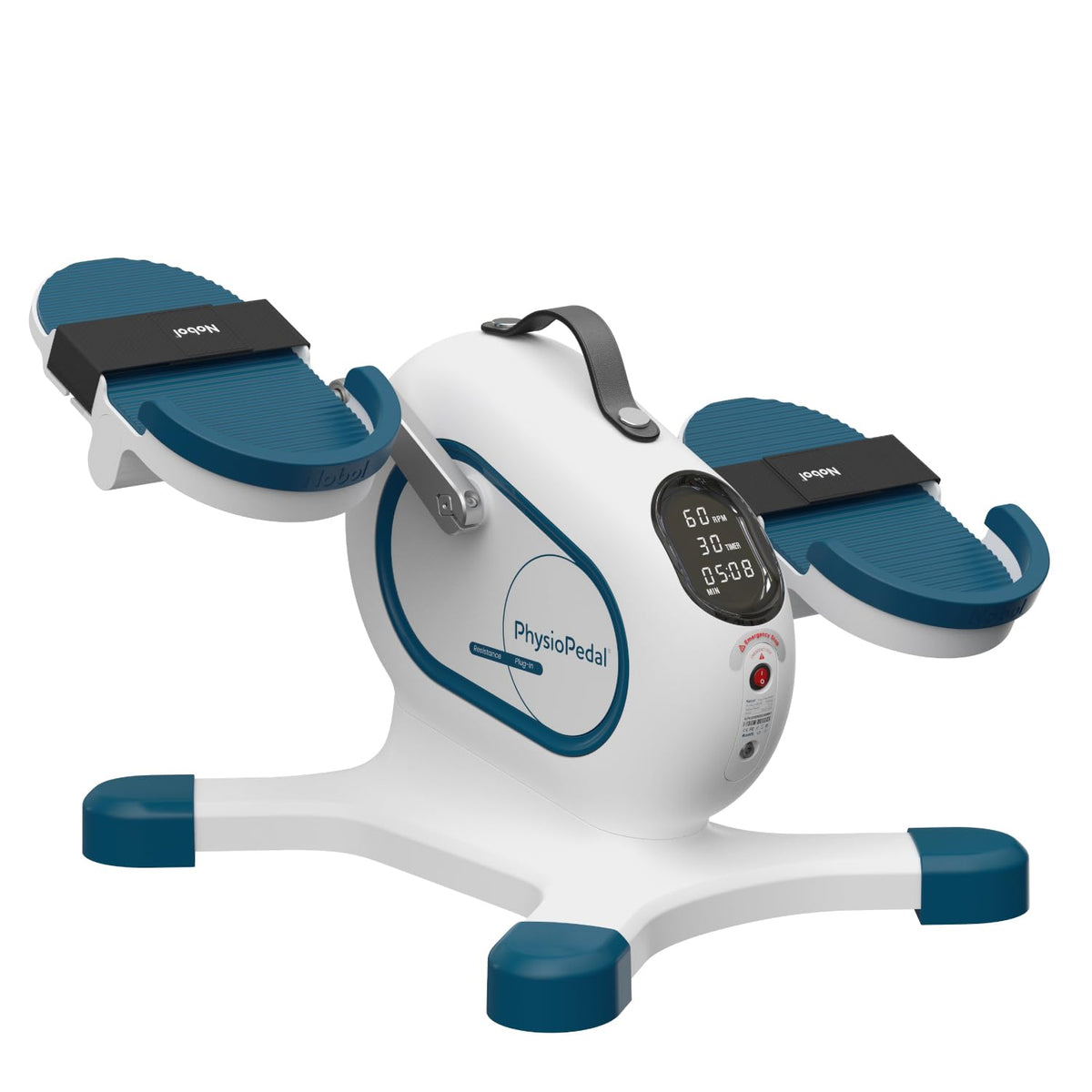Nobol PhysioPedal® Motorized Under Desk Exercise Bike for Seniors & Adults – Electric Pedal Exerciser with Remote, Adjustable Speeds & Resistance, LED Display, Portable Seated Leg & Arm Pedaler