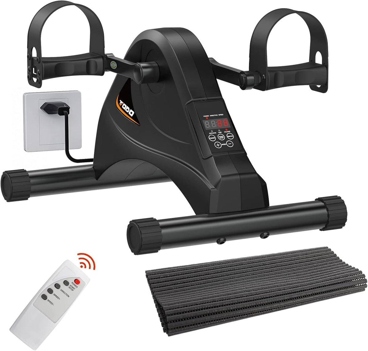 TODO Motorized Pedal Exerciser Mini Exercise Bikes, Under Desk Bike Peddler Exerciser for Seniors Rehab and Arm Leg Physical Therapy, 6 Levels Speed Adjustment