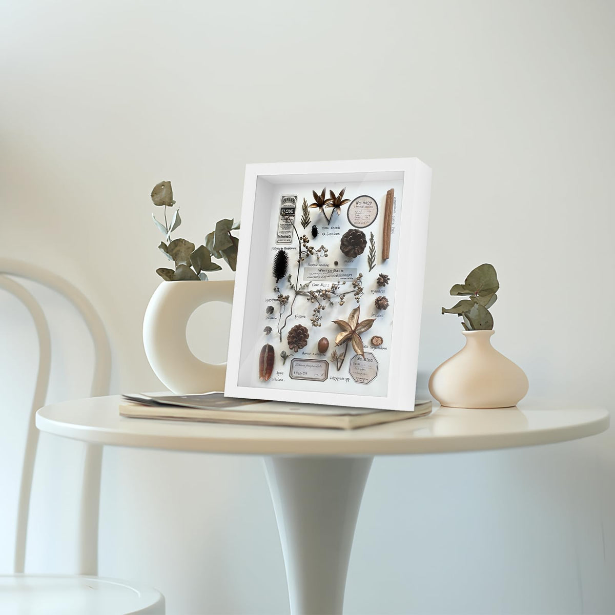 Shadow Box Frame 8x10 - 3 Pack Wood Deep Shadowbox with Glass Shadow Boxes Display Cases Suitable for Photos, Dried Flowers, Handicrafts Picture Frames for Wall (White)