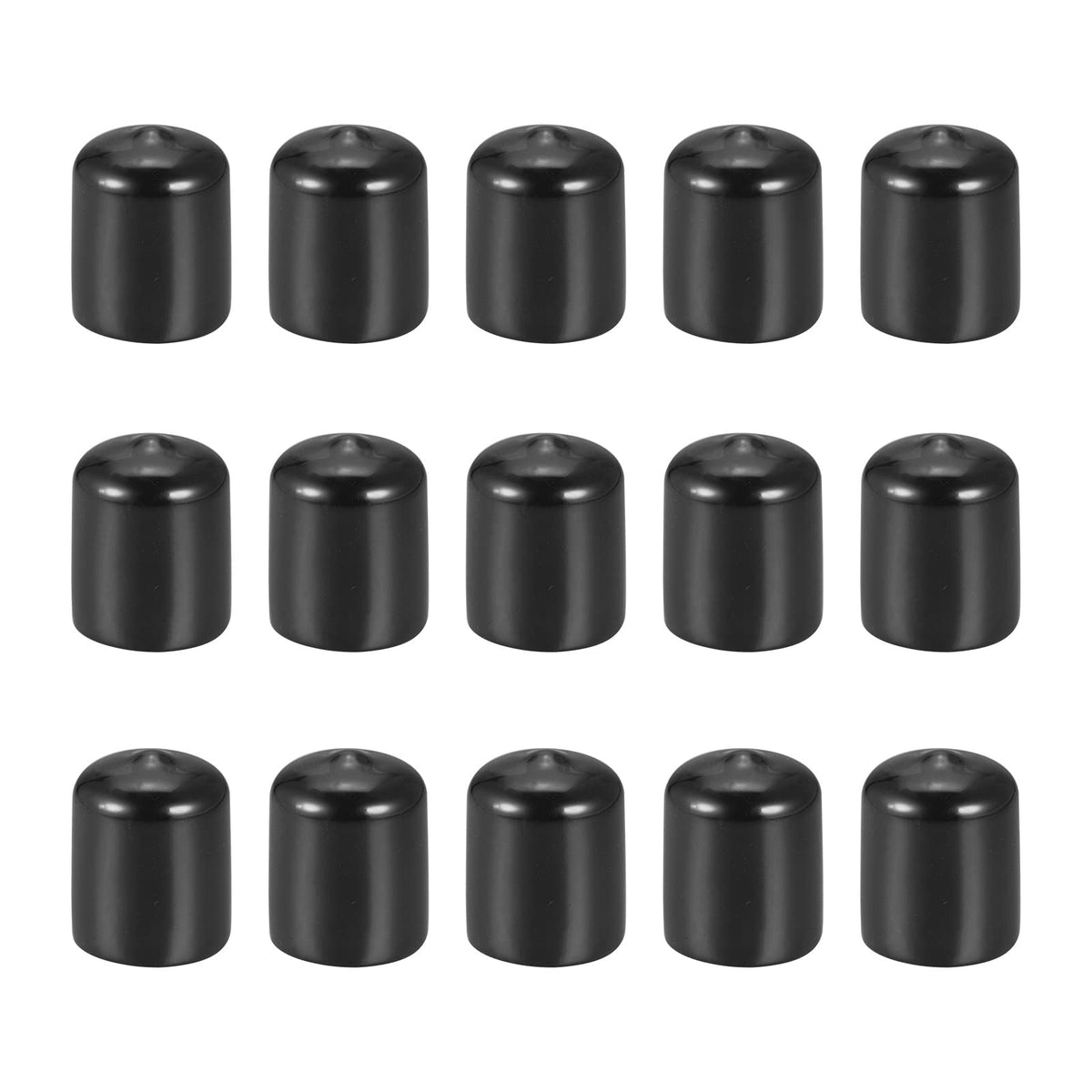 DMiotech 15 Pack 20mm ID Black Screw Thread Protectors Rubber End Caps Bolt Covers for Screw Bolt Furniture Pipe