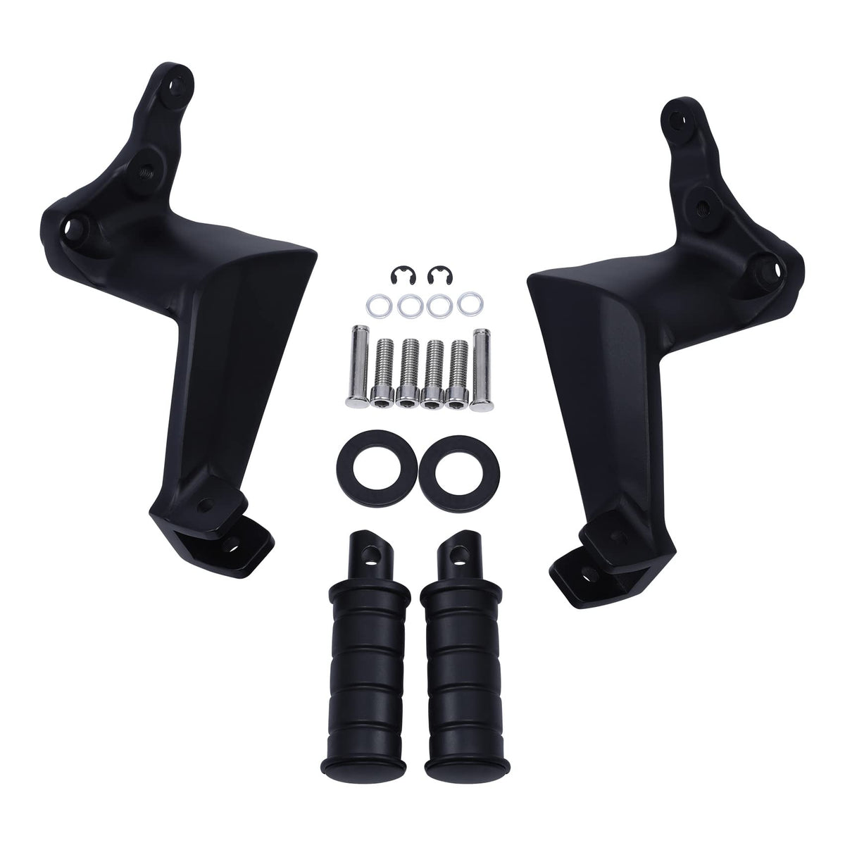 TCT-MOTORPARTS Passenger Pegs Pedal Footpegs Rests Mount Fit for Boardwalk High ball Victory Vegas Gunner Highball Kingpin Boardwalk Black 2008 13 17 16