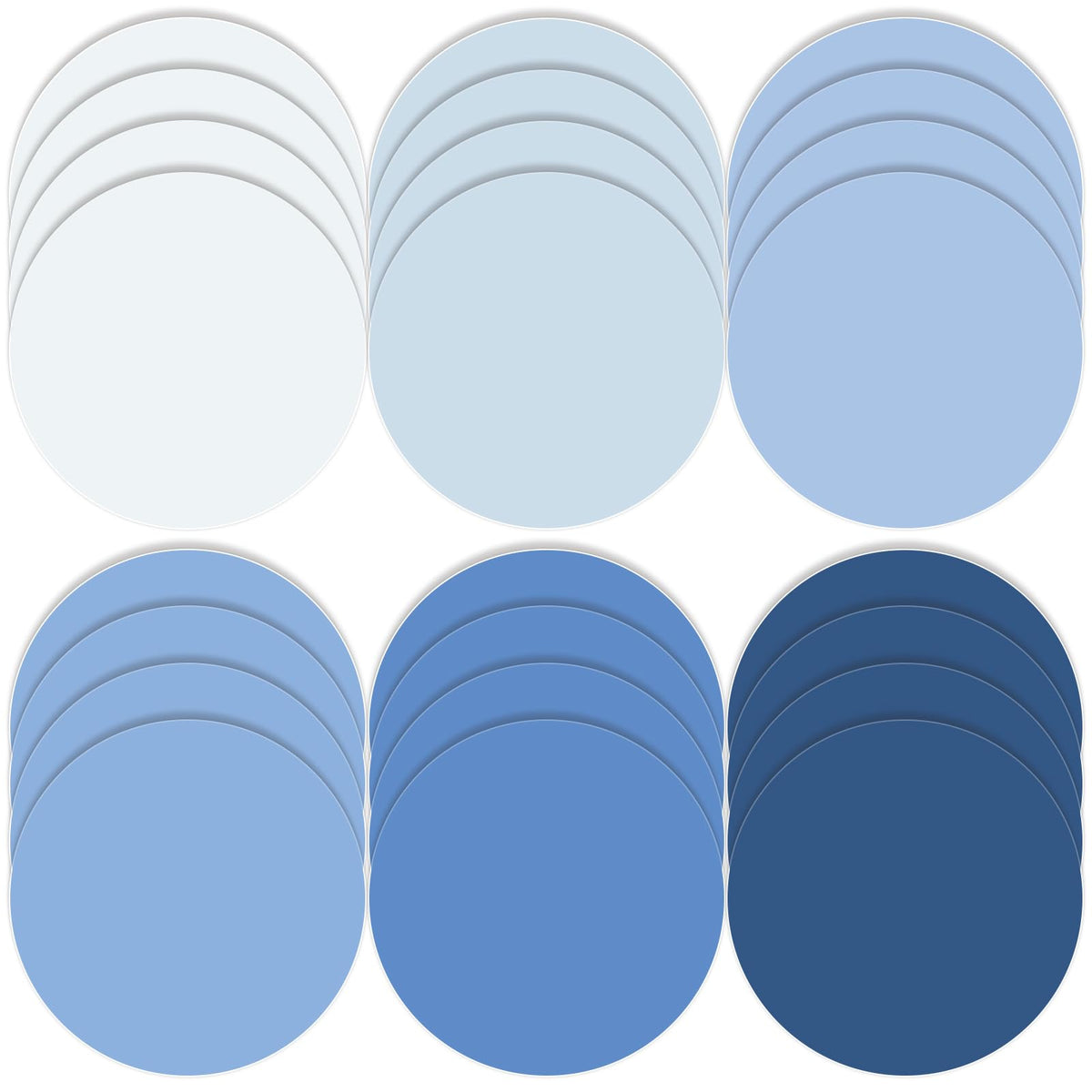 Lincia 24 Pack Colorful Dry Erase Dots Circles Spots for Classroom Table 10.5 Inch Removable Vinyl Desktop Stickers Spots Wall Decals for 100th Day of School Teacher Students Home (Blue Colors)