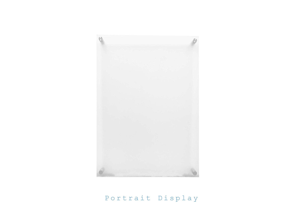 6x8 Floating Acrylic Picture Frame With Chrome Standoff Double Panel Wall Mount Photo Frame for Picture Up To inches (Inner Max Size is 6x8 inch)