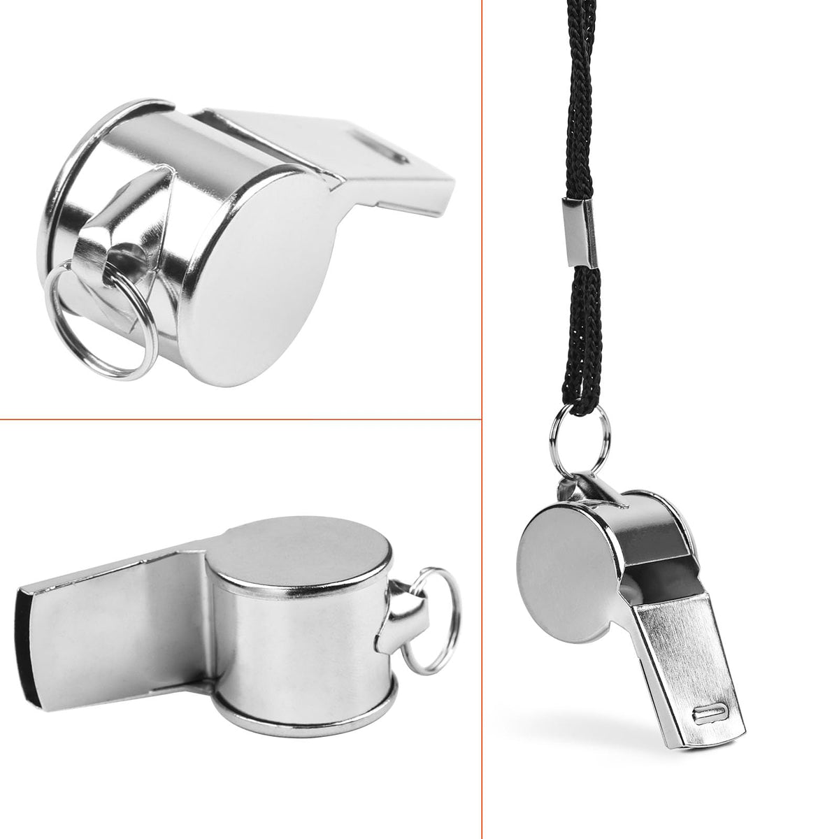 Fya Whistle, 12PCS Sports Whistle with Lanyard, Very Loud Stainless Steel Whistle, Ideal for Coaches, Referees, Personal Defense, and Recreation
