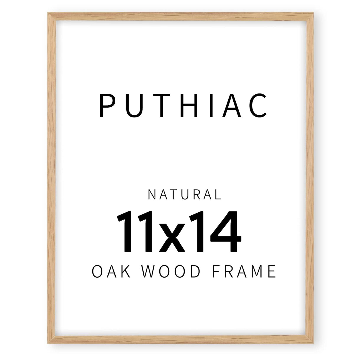 puthiac 11x14 Solid Oak Wood Picture Frame, Fits 8x10 with Mat or 11x14 Without Mat, Wall Display Only, Vertical or Horizontal, Plexi Front, 1 Pack, Natural Oak