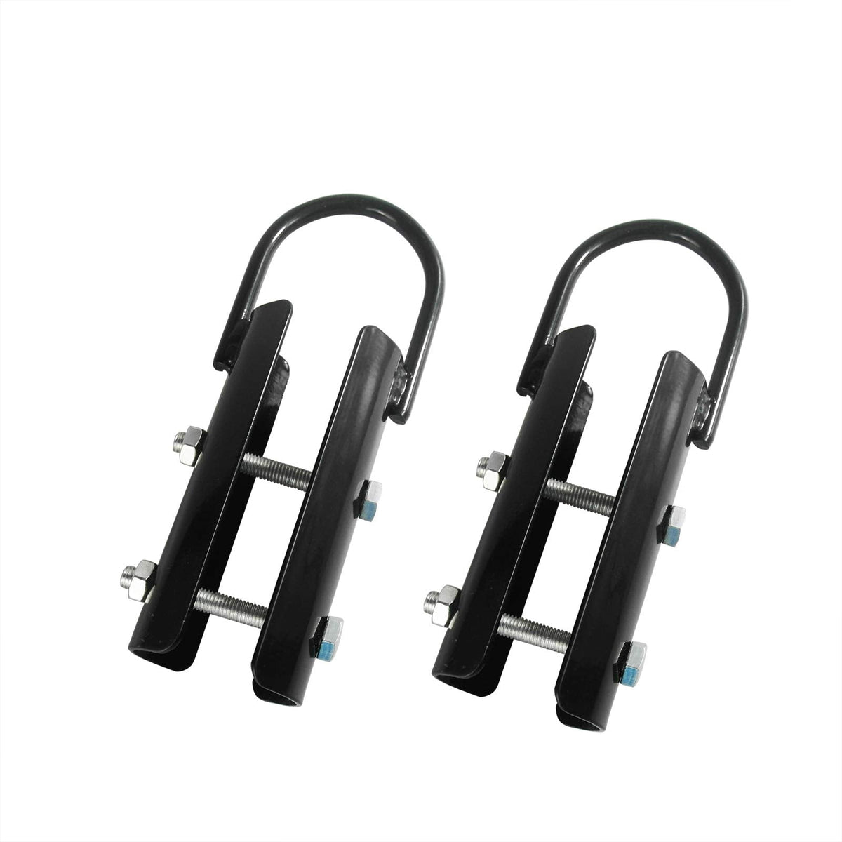 Vehcarc 2 Sets Climbing Rope Clamp, 1½",1.5” Battle Rope Attachment Hook Accessories, Rope Clasp for Rope Climb, Climbing Training Garage Home Gym Workout Fitness Strength Training (1.5" 2PCS Black)