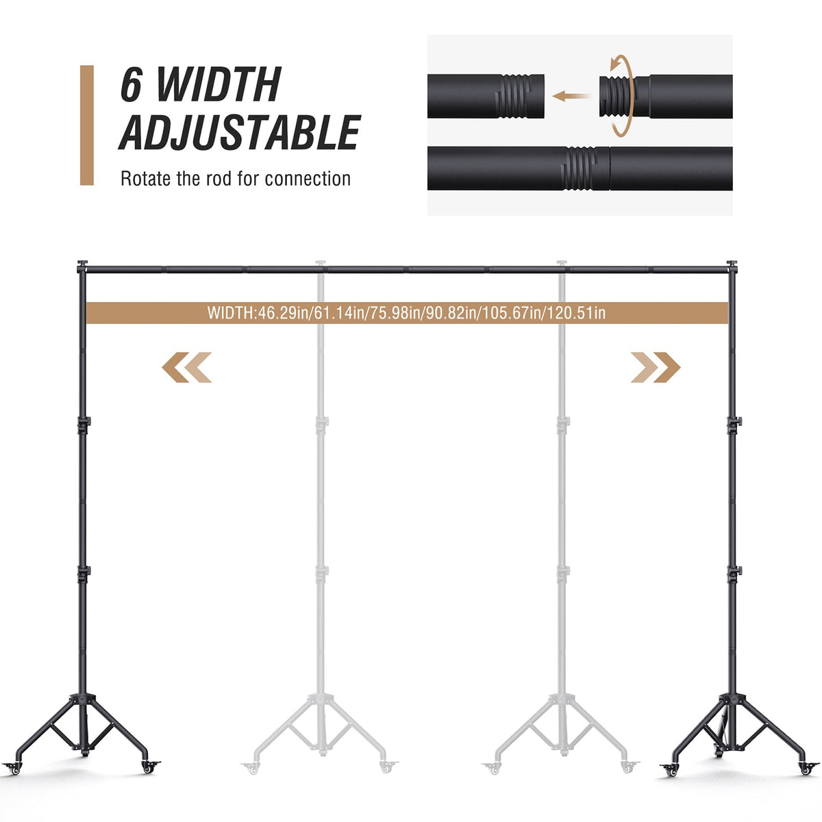 Backdrop Stand with Wheels 10x7.5Ft (WxH), Photo Backdrop Stand Easy to Move,Heavy Duty Back Drop Adjustable Stand for Parties,Banner Stand Photography and Video Studios