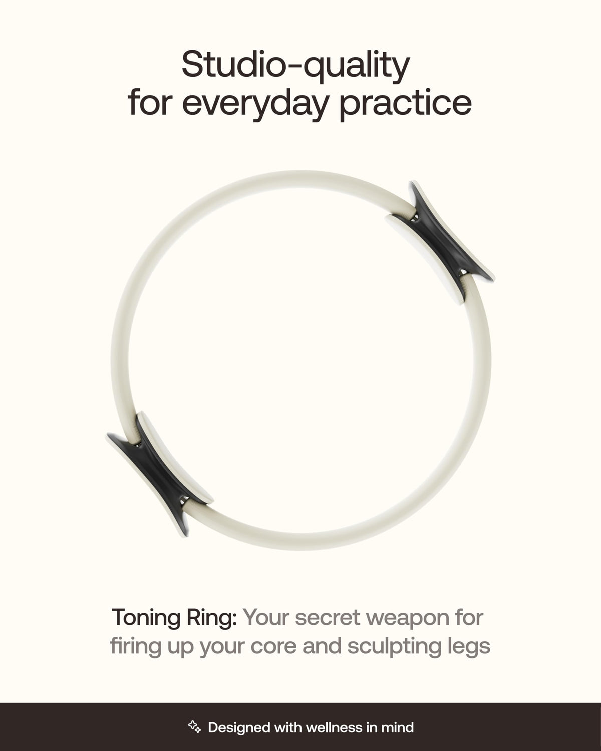 BetterMe Toning Pilates Ring – Magic Circle Pilates Ring for Strength & Flexibility – 15 Inch Fitness Ring for Home Pilates & Yoga Workouts (Ivory)