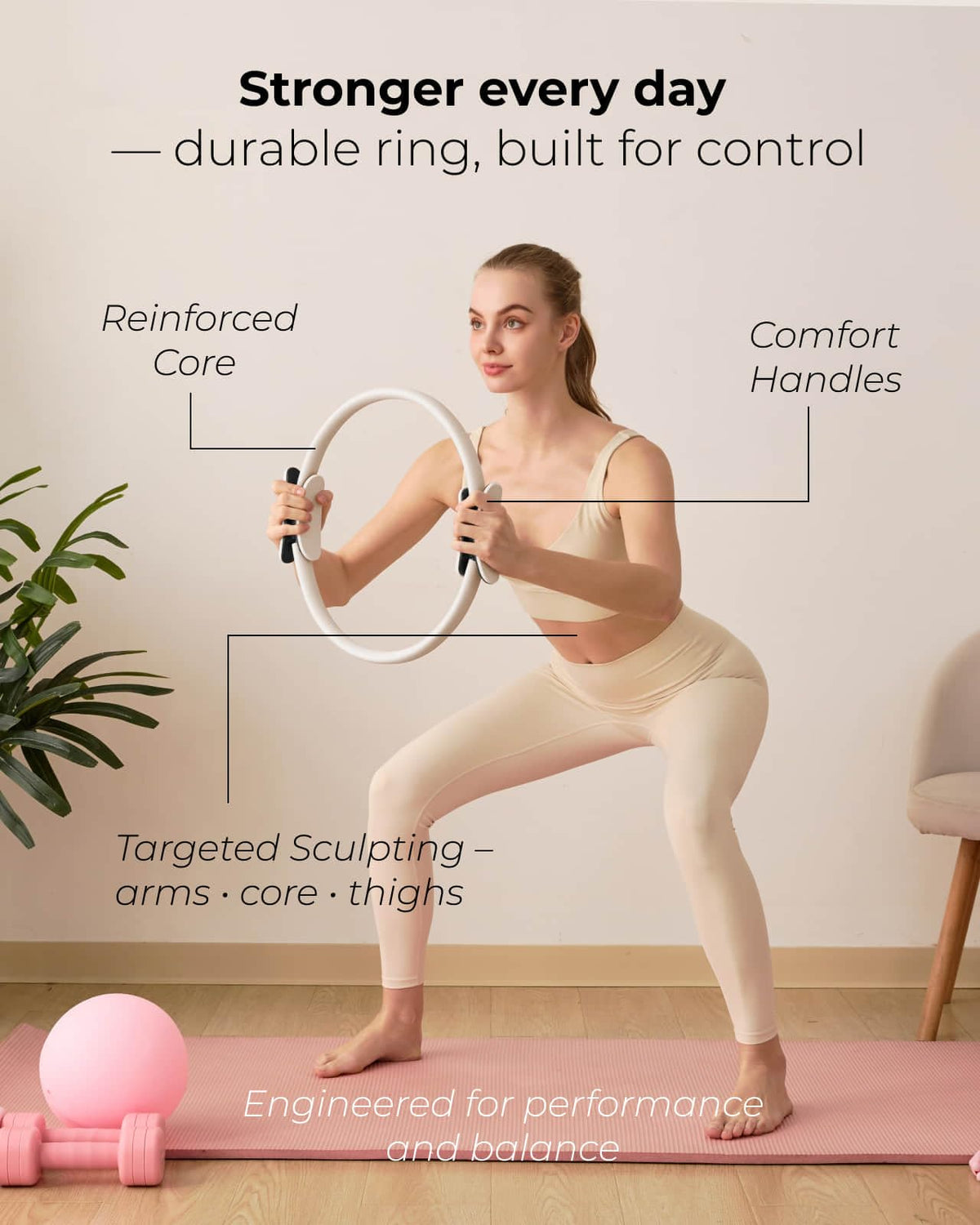 kure.fit Pilates Kit for Women – Home Pilates Equipment Set with Ring, Ball & Resistance Bands | Pilates Starter Kit with Accessories in Gift Box
