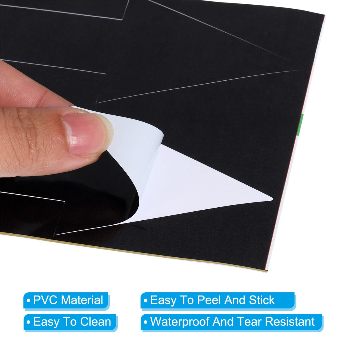 PATIKIL 8"x2" Arrow Sticker, 10 Pack PVC Removable Self Adhesive Waterproof Floor Decal Wall Marking Arrow Sign for Road Instructions, Black