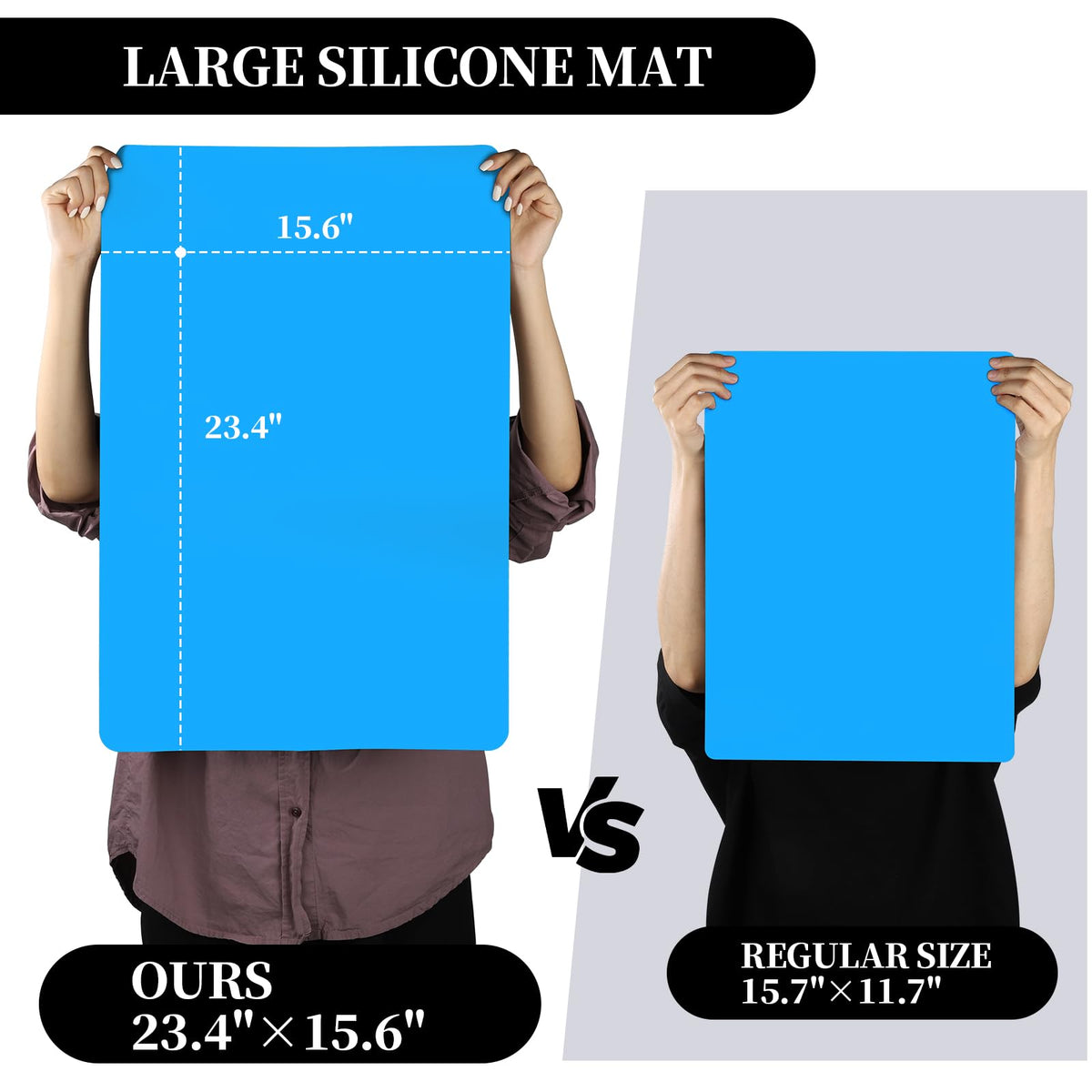 LEOBRO Silicone Mat for Crafts, 3 PCS 23.4” x 15.6” Large Silicone Mats, Craft Mats for Resin Molds, Clay, Dough, Jewelry Making, Sculpture Casting, Hot Pink & Green & Blue