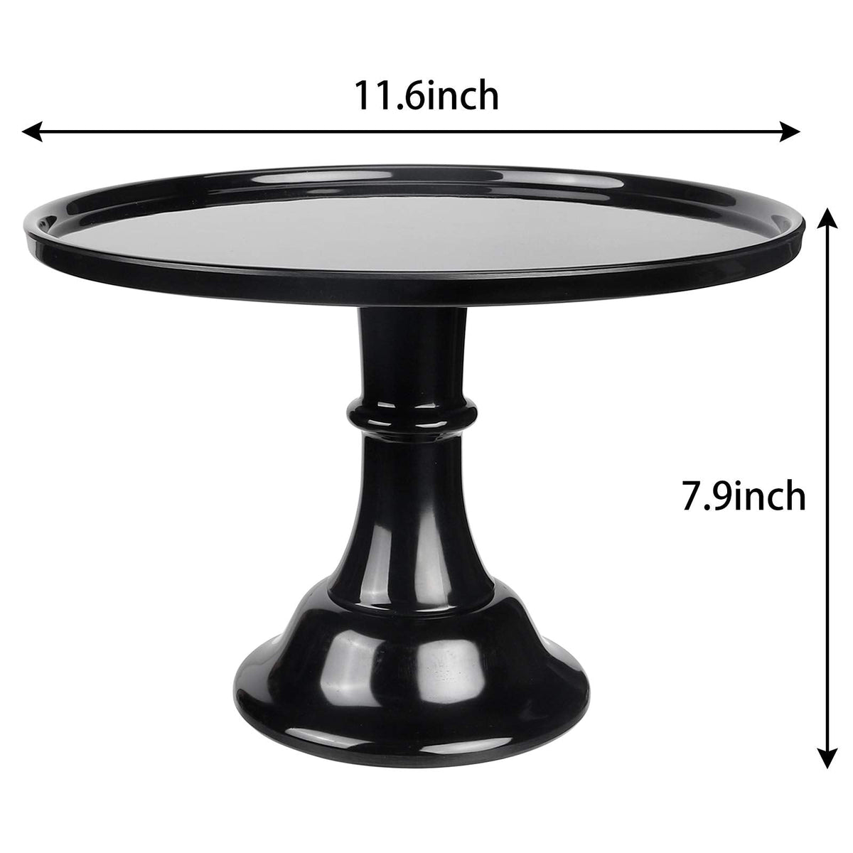 KLASKWARE Round Cake Stand Black 11" Melamine Cake Display Stand Dessert Cupcake Display Tray for holiday,Graduation,Wedding,Birthday,Party,Baby Shower,Anniversary,Ceremony,Christmas