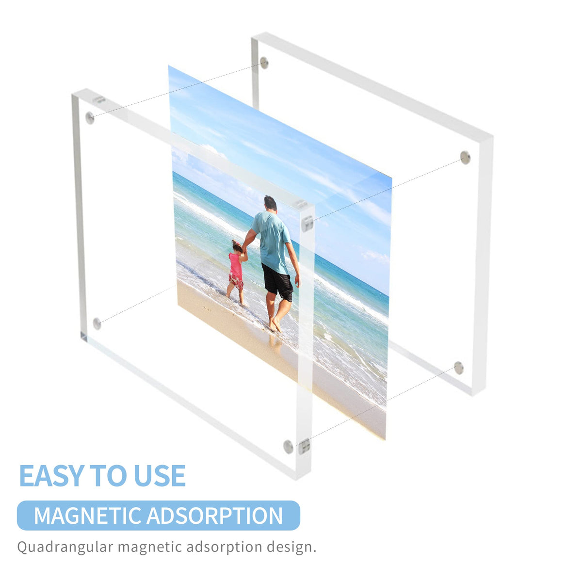 Sezanrpt Clear Booth Photo Frame 5x5, Perspex Square Picture Frame, Acrylic Photo Frame for 5x5, 4x4, 3x3 Picture Display