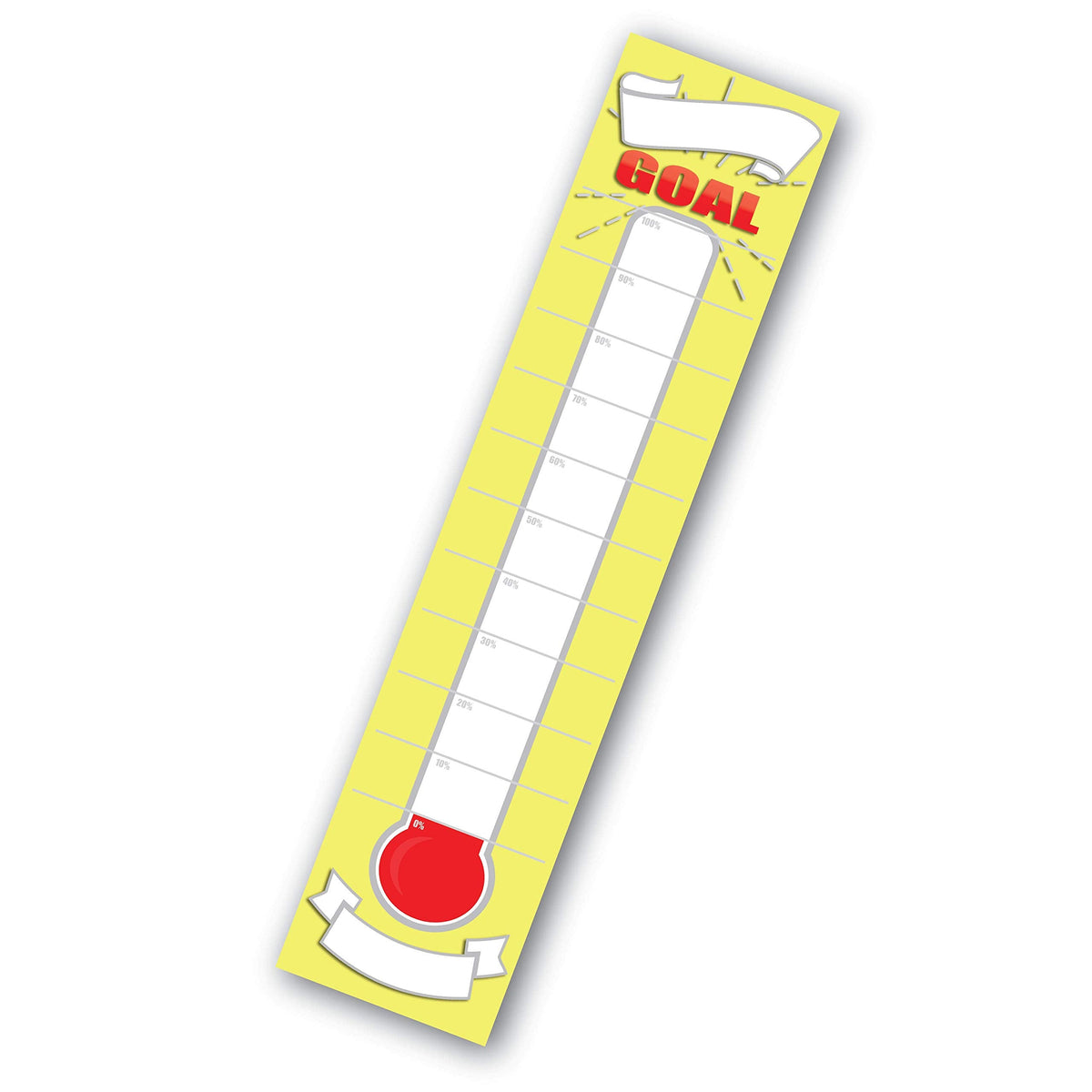 Wrapco Dry Erase Goal Setting Fundraising Thermometer Chart Goal Chart Temperature Poster for Office Classroom or Kids (Yellow)