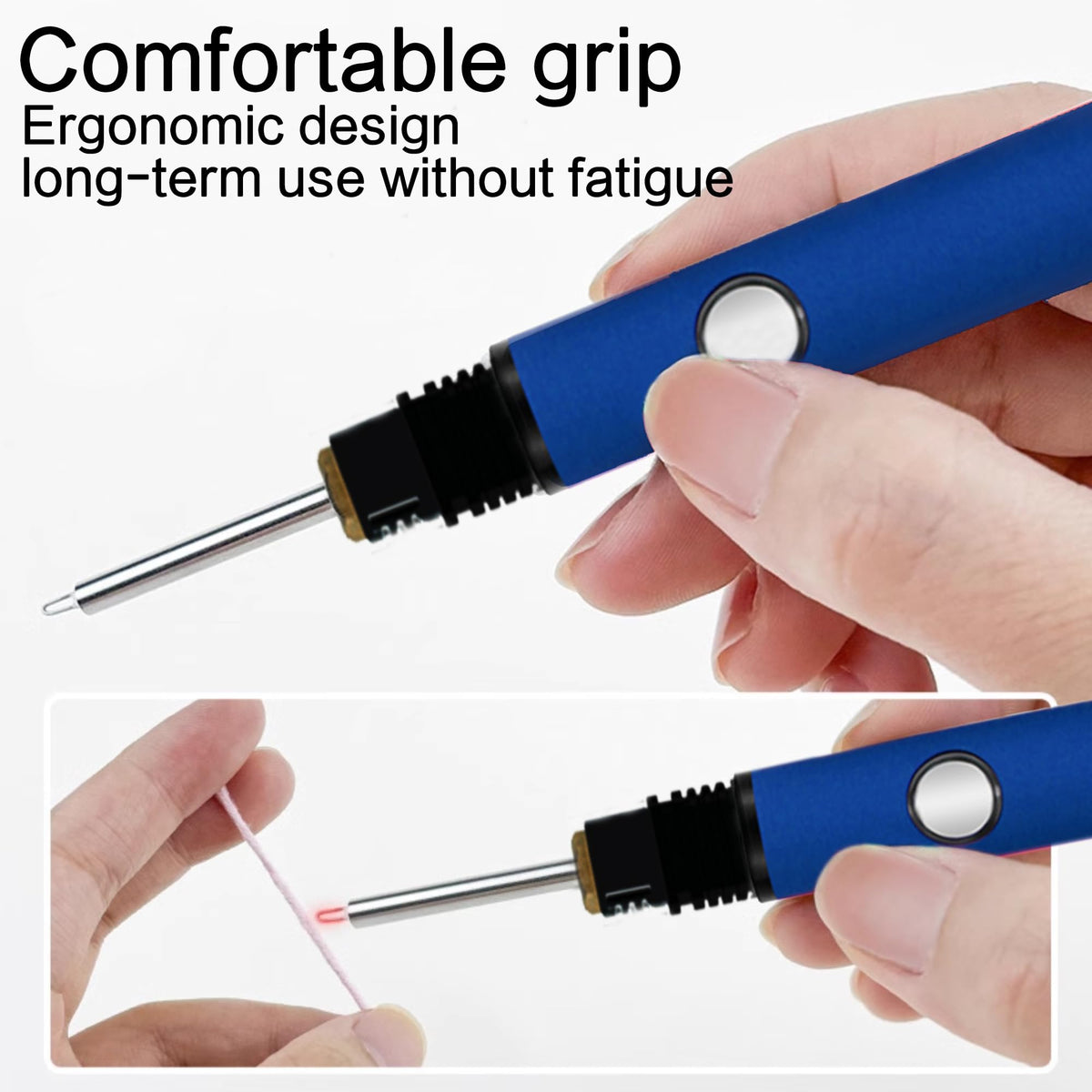 2025 Rechargeable Thread Burner kit Digital Thread Zapper Tool Burning Pen For Beading Leather Craft Sewing Weaving And Stringing Molten Wax Carving Wooden Board Hot Stamping (blue)