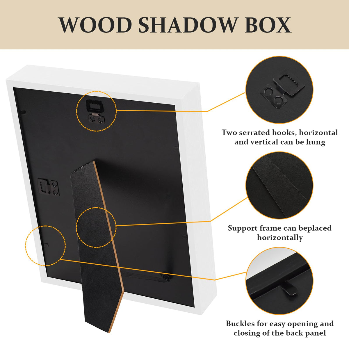 Shadow Box Frame 8x10 - 3 Pack Wood Deep Shadowbox with Glass Shadow Boxes Display Cases Suitable for Photos, Dried Flowers, Handicrafts Picture Frames for Wall (White)