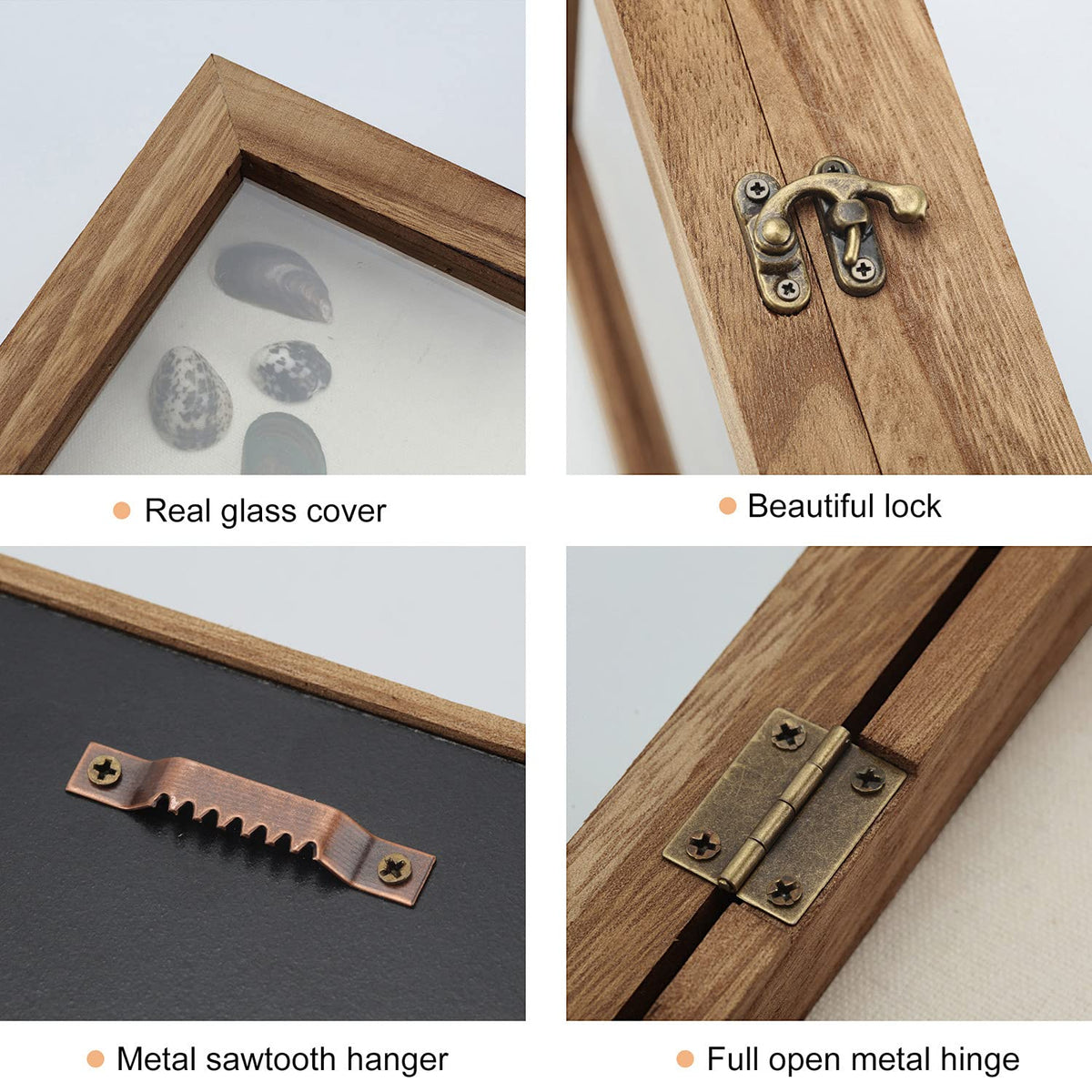 TJ.MOREE Shadow Box Frame 8 x 10 Shadowbox Display Case Picture Frame with Linen Back Memorabilia Bouquet Medals Military Photos Memory Box