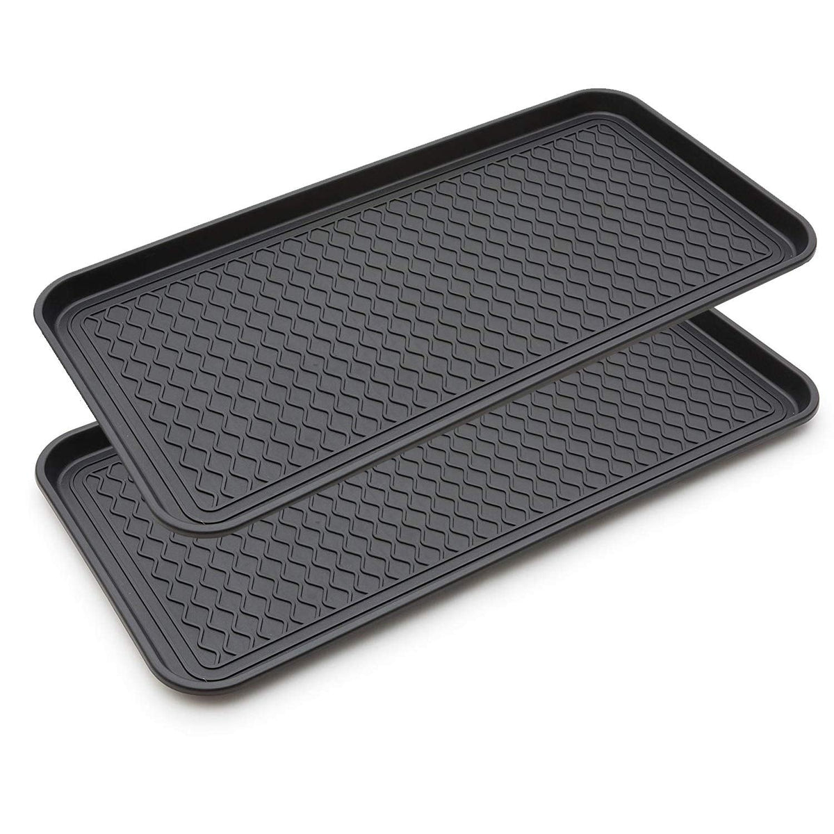 2 Pack Large Multifunctional Tray Mat Washable Indoor or Outdoor Tray Mat for Shoes Boots Plants Pots Paint Tins Pet Bowls Car Storage, 30 x 15 x 1.2 Inches