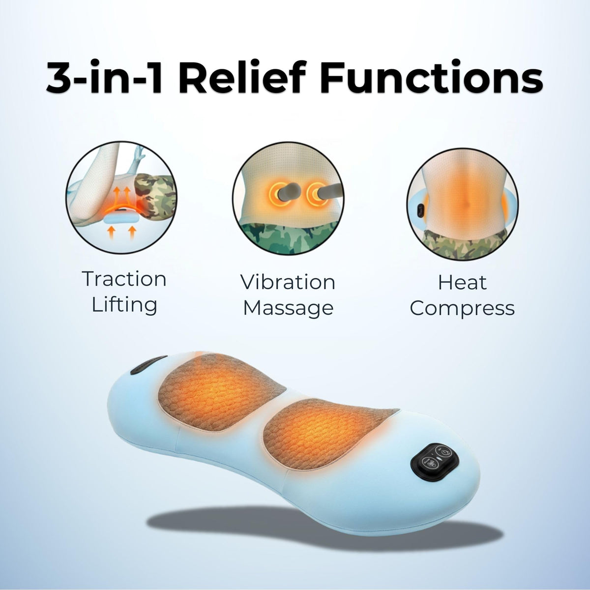 My Soothe Lab Original Therava 3-in-1 Back Massager with Traction Lift, Heat, & Vibration Massage | Lower and Upper Back Relief and Muscle Relaxation