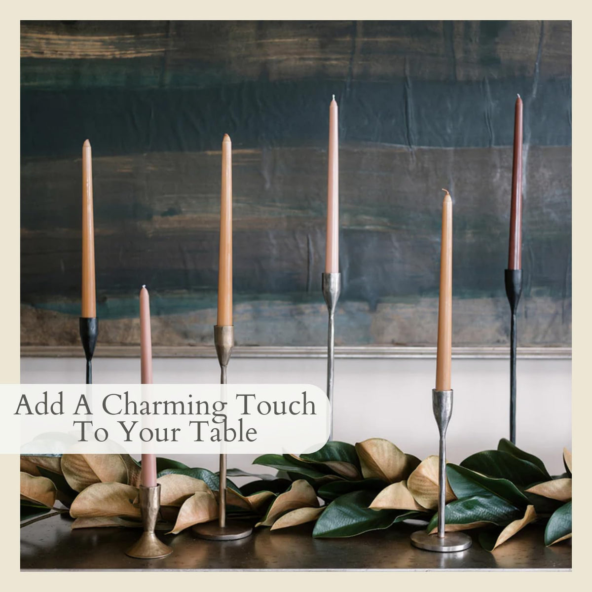 CG Hunter Candle Holder, Handcrafted Antique Pewter Iron Candlesticks Set-of-3 Taper Candlestick Holders, Taper Candle Holders for Candlesticks, Display in Entrway, Mantle, or Dining Room