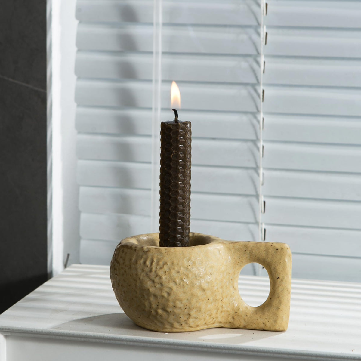 Kendiis Candle Holder Ceramic Candlestick Holder, Candlelight Stand for Spell Candles, Taper Candles, and Incense, Halloween Christmas Dining Room Home Decoration Display