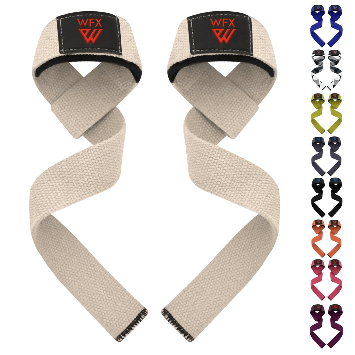 Weight Lifting Straps Wrist Support Padded Neoprene Gym Cross Training Hand Bar weightlifting Straps Fitness Bodybuilding Power Exercise Grips Deadlift Men Women (Half White)