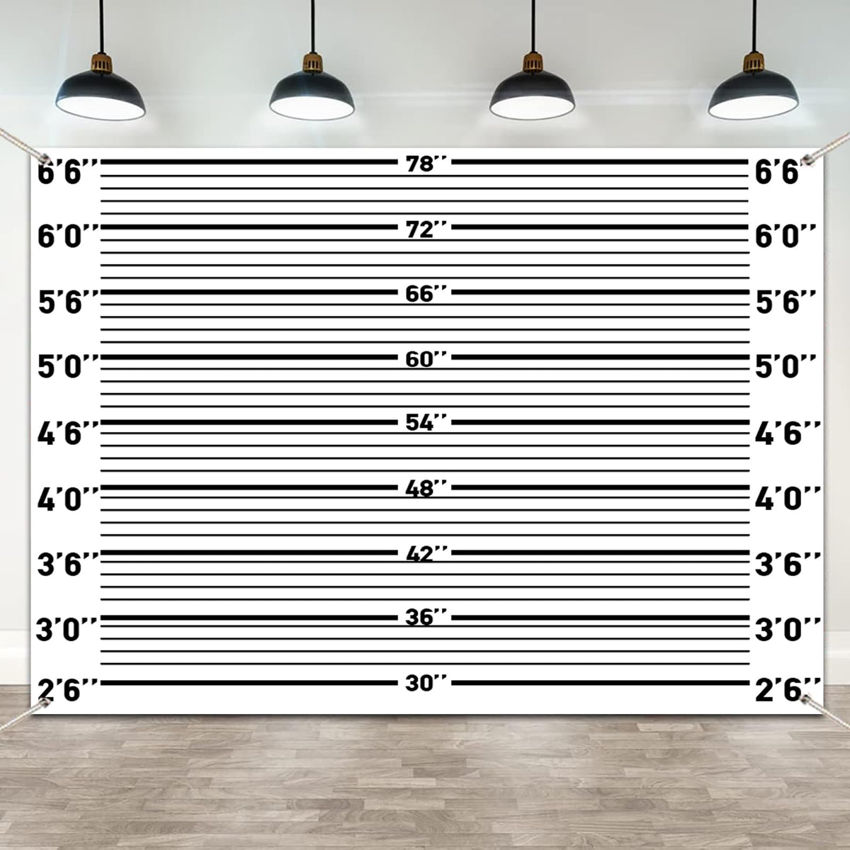 Celchvens Mugshot Backdrop for Party Decorations, 7x5ft Police Lineup Banner Suspect Height Background, Funny Crime Scene Party Background for Adults Birthday, Halloween, Cosplay, Jail Theme