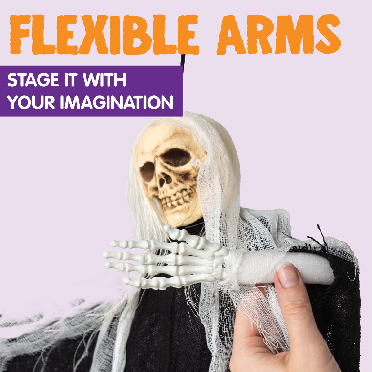 JOYIN 3 Pack Hanging Skeleton Ghost Halloween Decorations,Grim Reapers for Halloween Outdoor Decorations(One 35" Hanging Ghost Skeleton and Two 25" Hanging Reapers)
