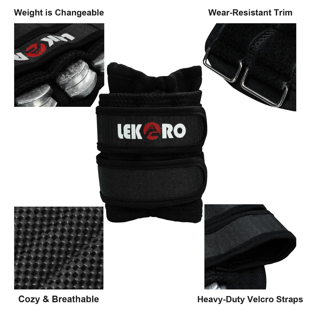 Ankle Weights Wrist Weights for Men Women, 1 Pair Adjustable Removable Steel Weighted Plates Arm Leg Weights for Walking Running Pilates, Fitness Weights