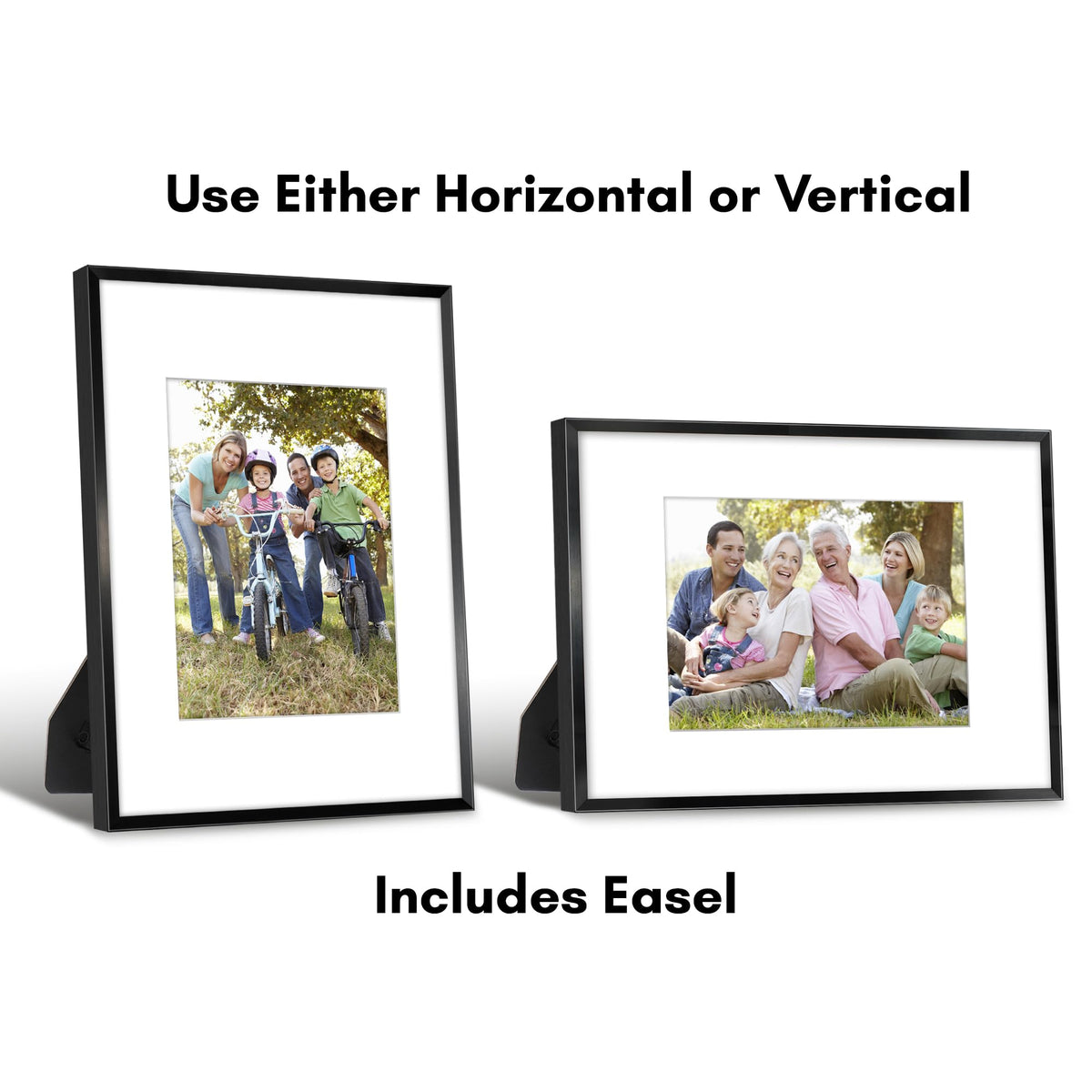 Americanflat 9x12 Metal Picture Frame with Tempered Glass - Use as 6x8 Frame with Mat or Display 9x12 Photo Without Mat - Brooklyn Collection - Picture Frames for Tabletop or Wall - Black
