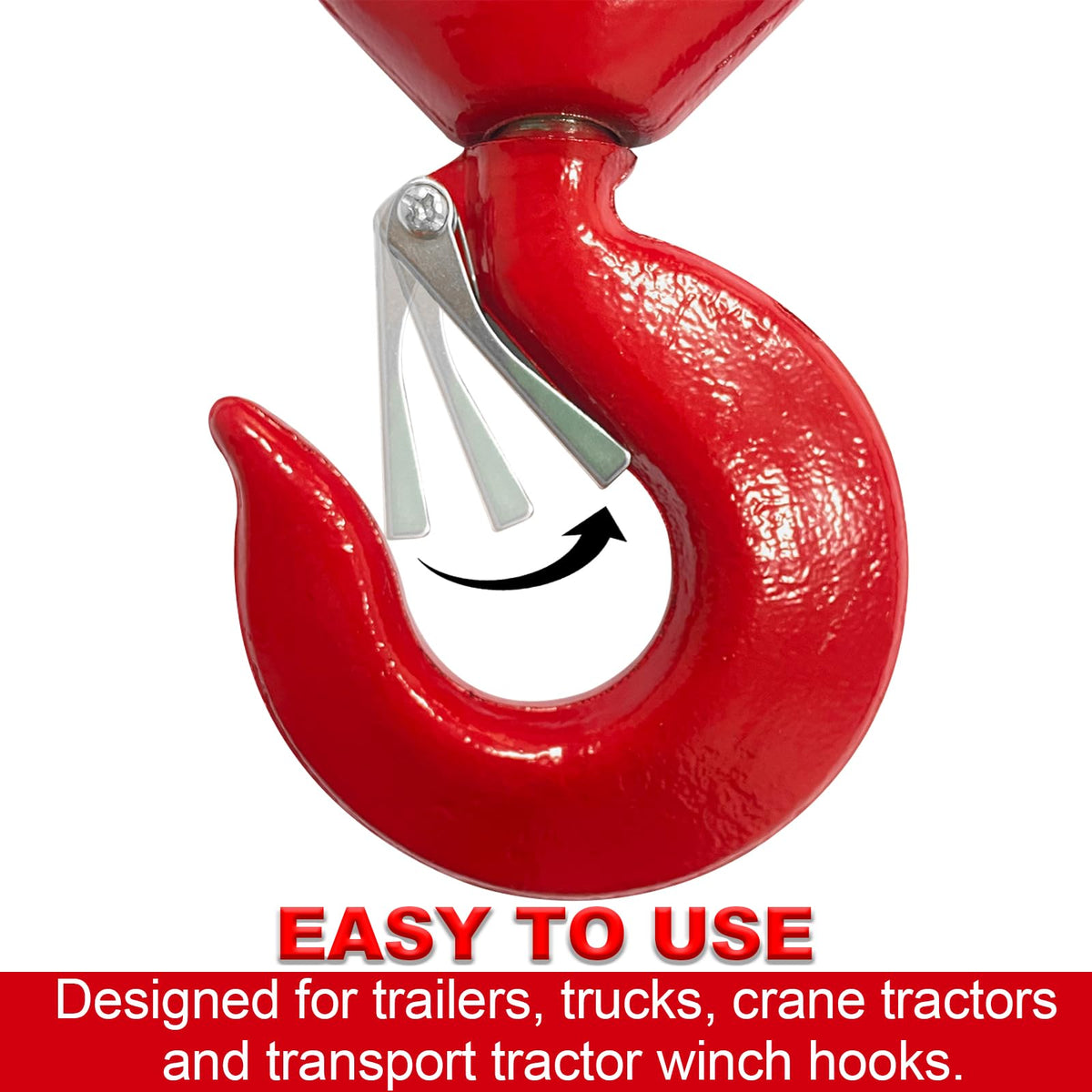 5 Tons Heavy Duty Swivel Hook with Safety Latch,360 Degree Rotating Crane Swivel Lifting Eye Hook for Crane, Swivel Chain Hooks for Lifting Chains Port Transportation, 11000 Lbs Capacity,Red