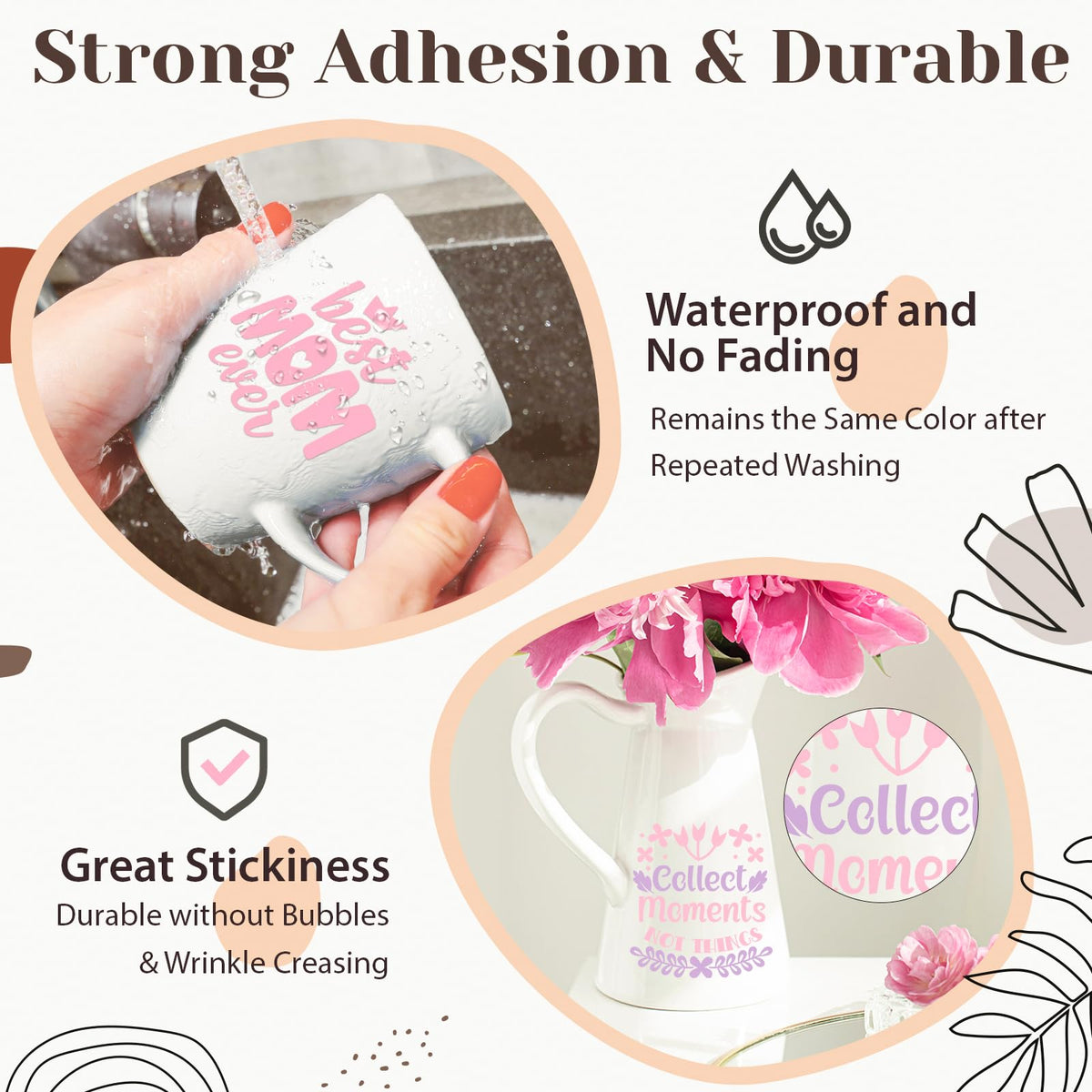 VINYL FROG 001 Craft Vinyl Matte Princess Pink Adhesive Vinyl Roll 12" x10ft - Pink Matte Craft Vinyl Roll for Most Kinds of Cutting Machines, Car Decal, Decor Sticker