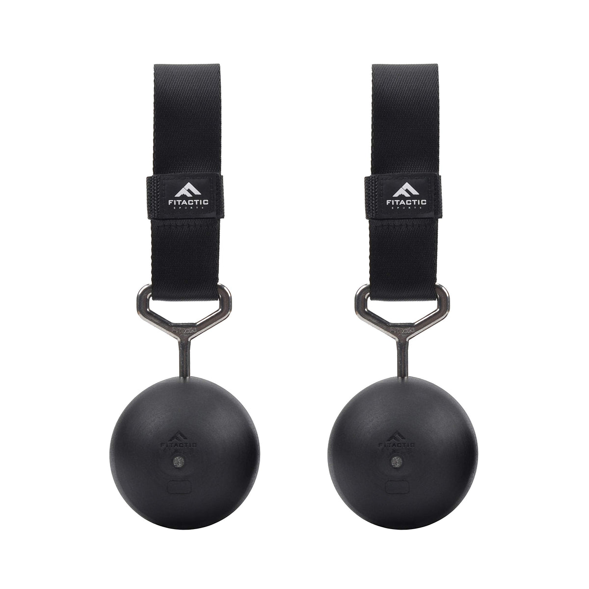 FITactic 3 Inches Rock Climbing Solid Training Cannonball Bomb Power Pull Up Ball Hold Grips for Straps for Finger, Forearm, Biceps, Back Muscles, Sports, Race (2 Balls, Black 3")