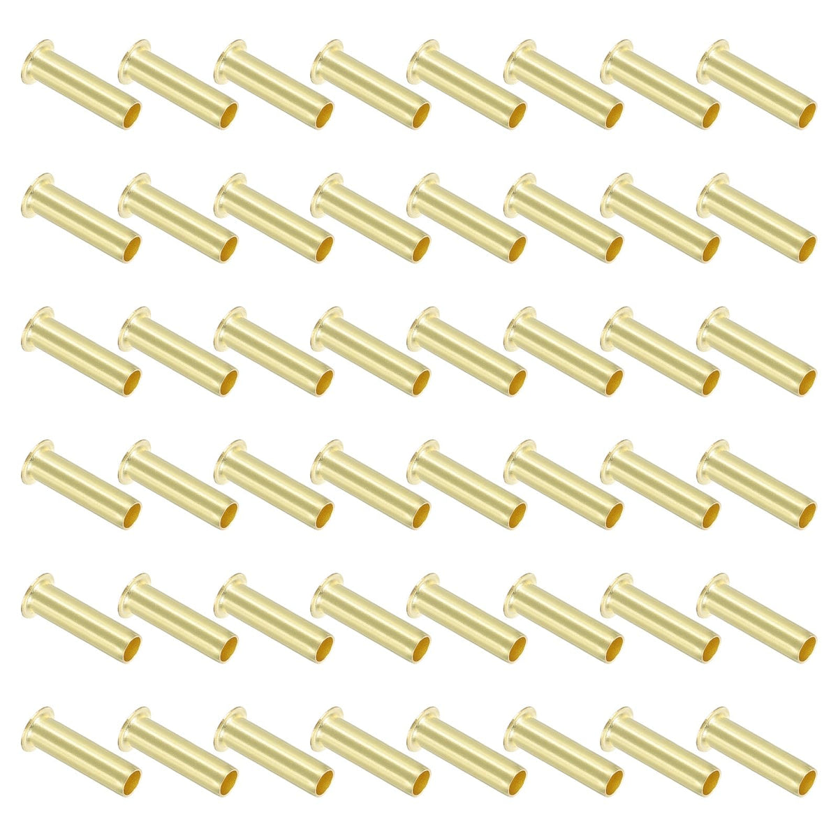 PATIKIL Brass Compression Insert, 75 Pcs 6mm OD x 4mm ID Tube Insert Tube Support Compression Fitting Assortment Kit for Water Oil Air Pipe