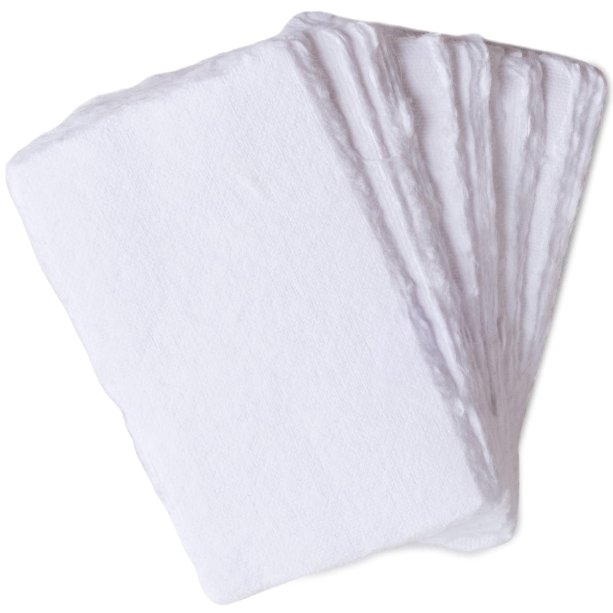 Wanderings Handmade Deckle Edge Tent Cards – Folded to 2" x 3.5" – 150 GSM - 25-Pack – Textured Cotton Paper – Blank Names, Table Settings, Gift Tags, Love Notes