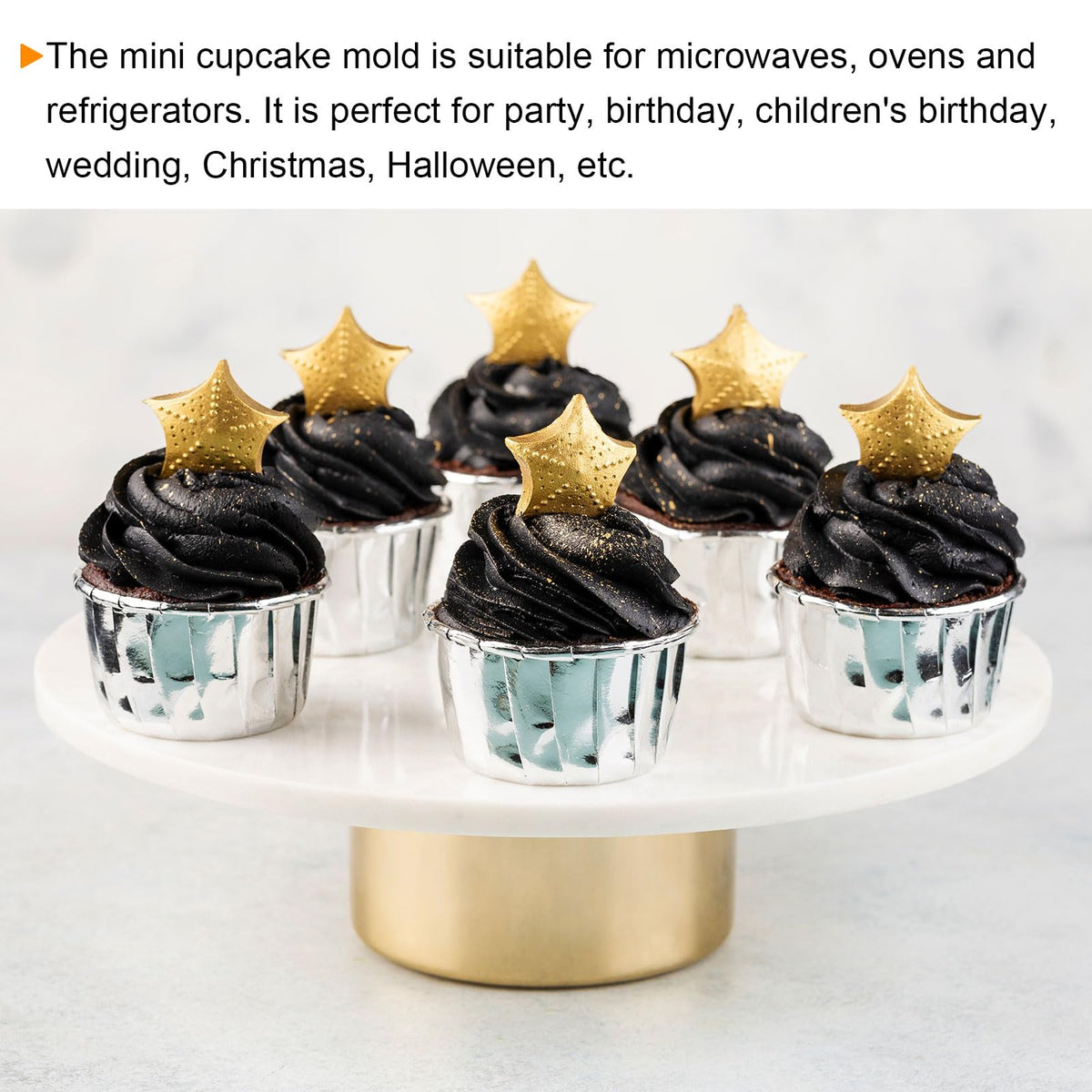 HARFINGTON Champagne Gold Cupcake Cups, 100pcs Aluminum Foil 3.5oz Standard Cupcake Liners Cupcake Baking Cups for Birthday Party Supplies Weddings Decorations