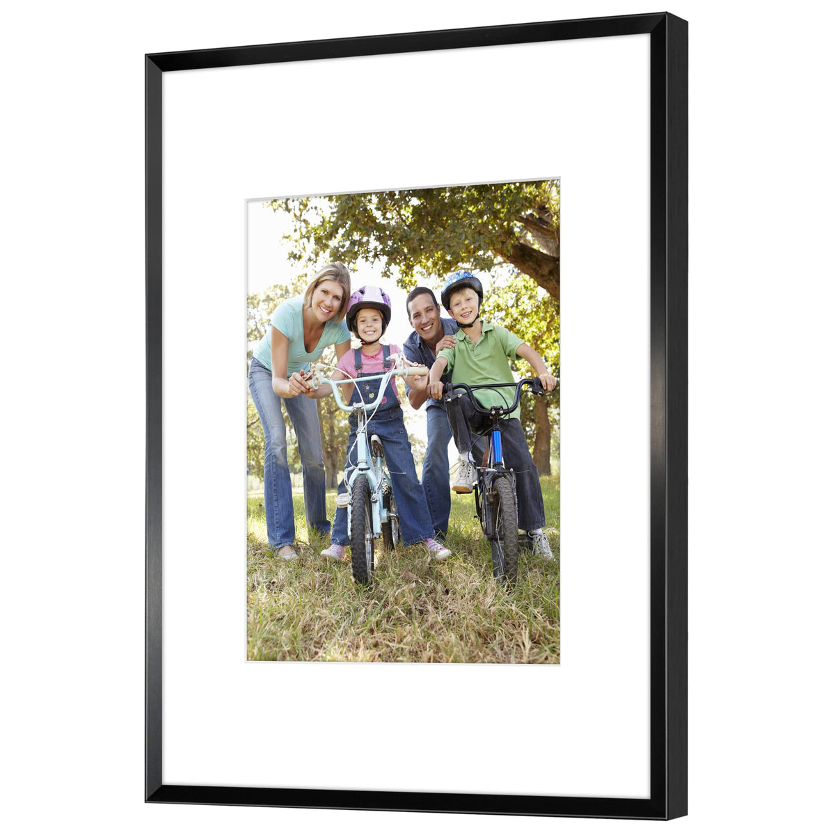 Americanflat 9x12 Metal Picture Frame with Tempered Glass - Use as 6x8 Frame with Mat or Display 9x12 Photo Without Mat - Brooklyn Collection - Picture Frames for Tabletop or Wall - Black
