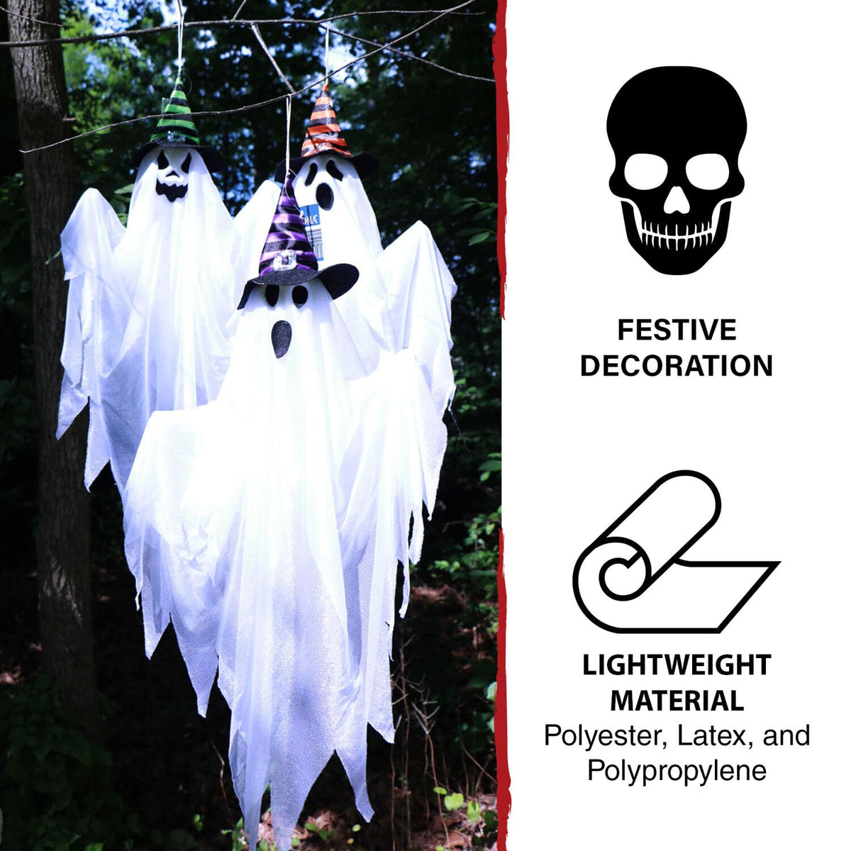 Haunted Hill Farm 26" Hanging Ghosts Halloween Animatronic