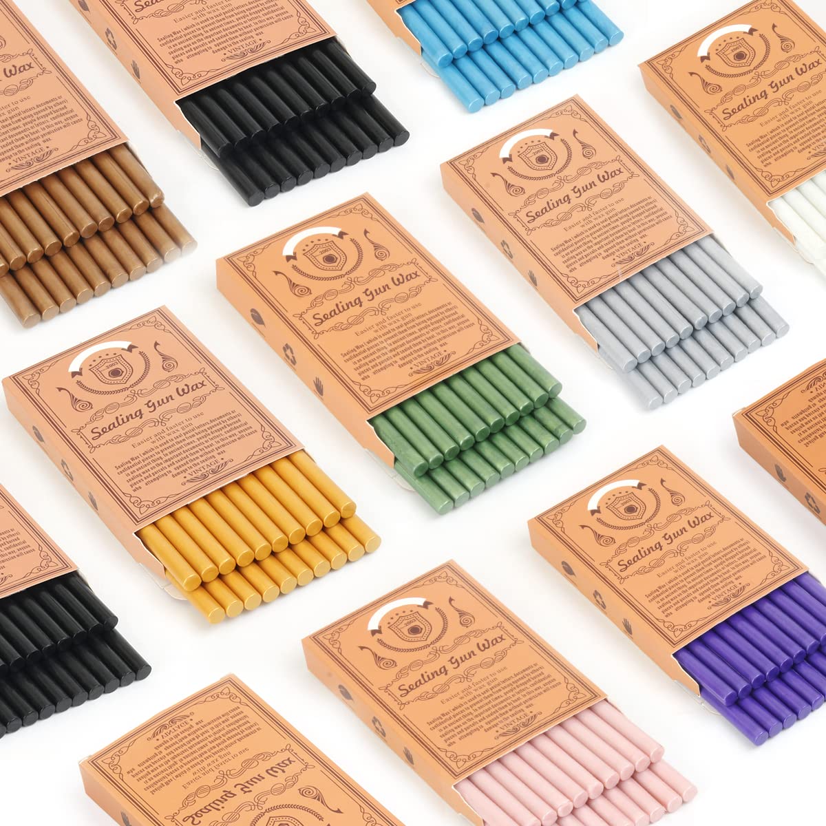 Wax Seal Kits, Wasole 40Pcs Silver Sealing Wax Sticks with Glue Gun + 2Pcs Wax Seal Pens for Wax Seal Stamp, Great for Wedding Invitations, Birthday Cards, Envelopes, Gift Wrapping