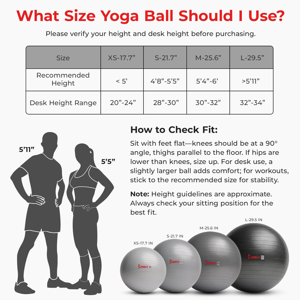 Sunny Health & Fitness Premium Yoga Ball Extra Small 45CM Anti-Burst Exercise Ball for Workouts, Pregnancy, Physical Therapy, Stability Ball Chair Fitness, Extra Thick Yoga Ball with Pump - SF-EB02-XS